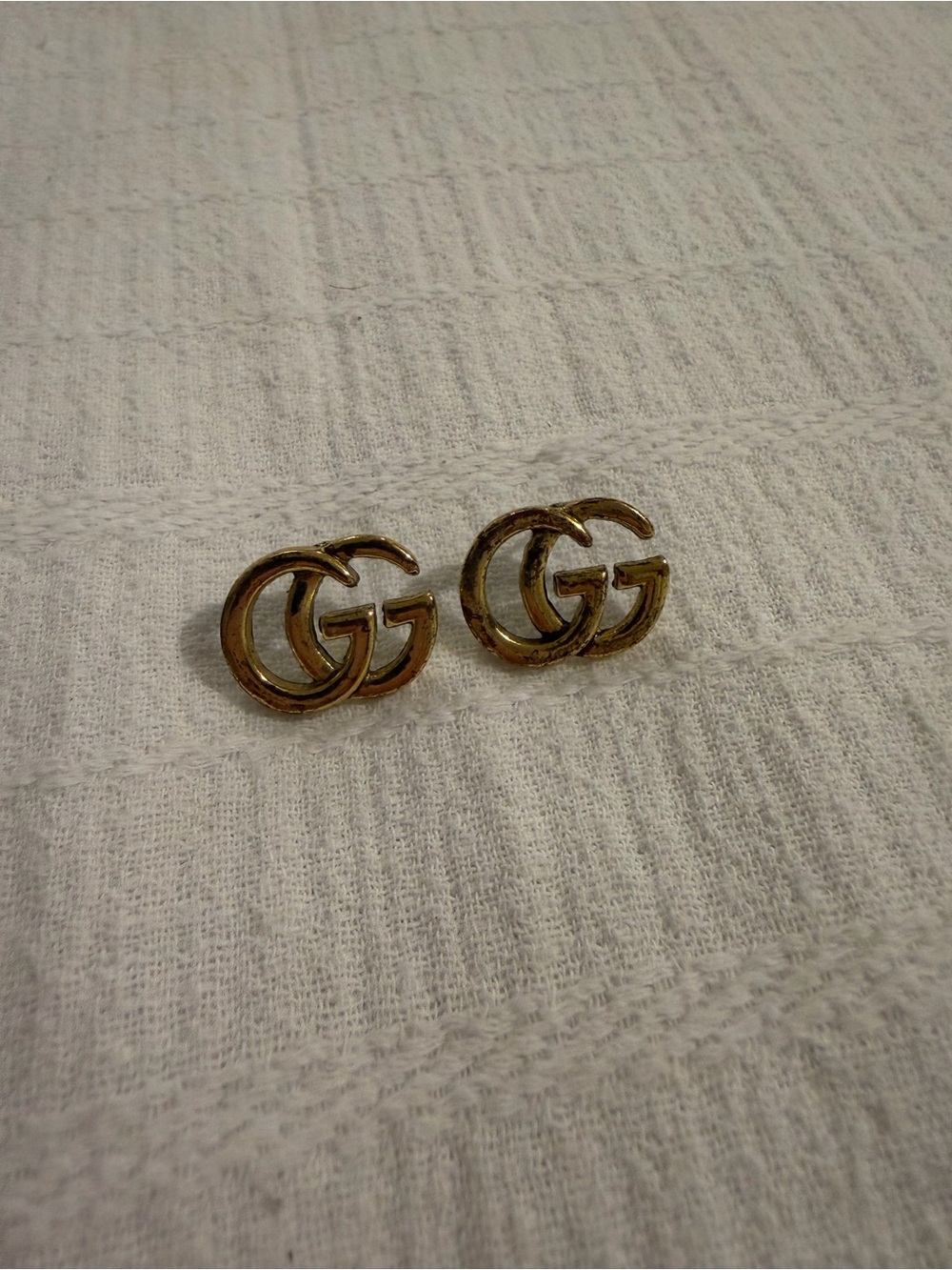 Gold Double G Logo Stud Earrings - Women's Jewelry